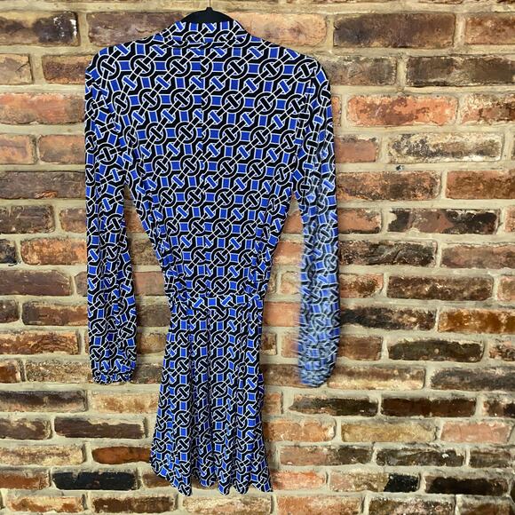 Laundry by Design Blue Black Geometric Mini Dress Women's Size Small - Picture 7 of 7